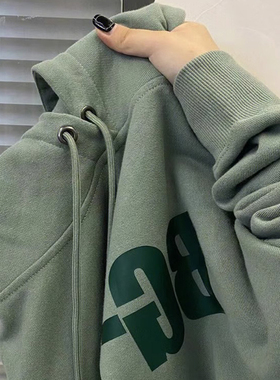 纯棉连帽卫衣女春秋季2026新款宽松薄款加绒套头帽衫秋冬ins潮