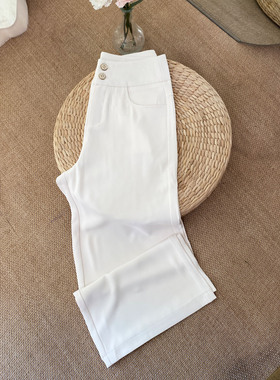 阔腿裤女夏季2026新款妈妈装垂感高腰宽松薄款显瘦气质九分休闲裤