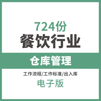 餐饮行业仓库管理制度出入库工作标准流程连锁餐饮行业部门快餐饭