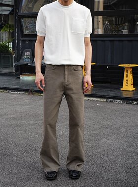 BEILAYA【神裤】微喇休闲男生春夏季微弹白色阔腿裤美式cleanfit