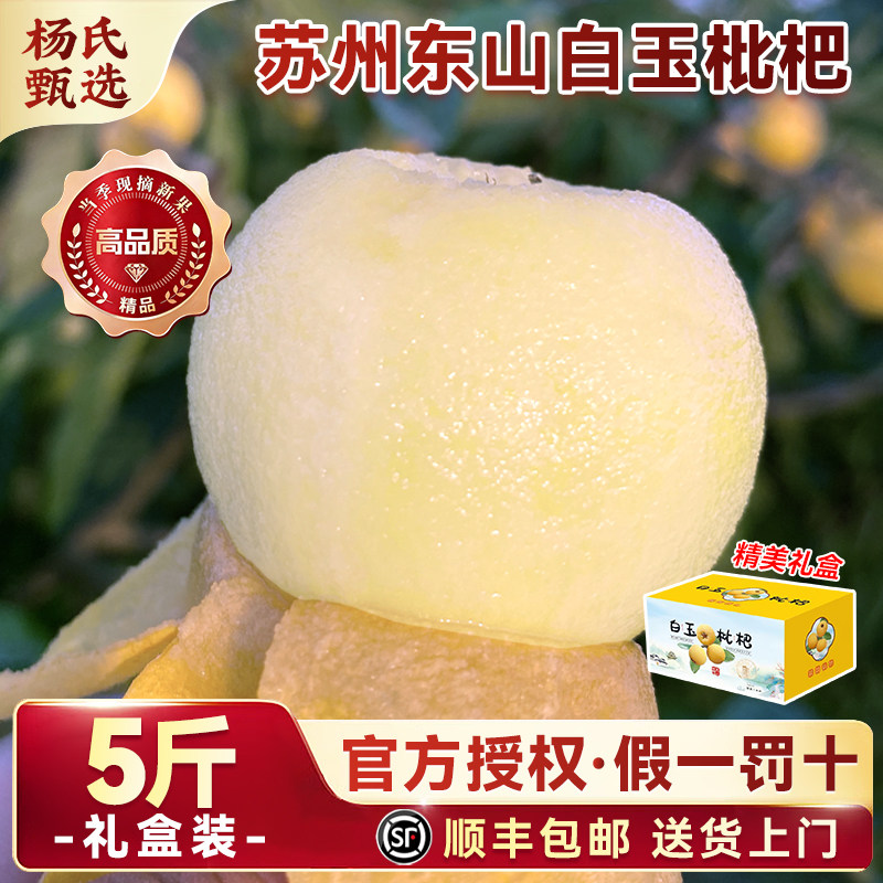 苏州东山白玉枇杷鲜果应季水果新鲜大青种琵琶沙现货5斤礼盒顺丰