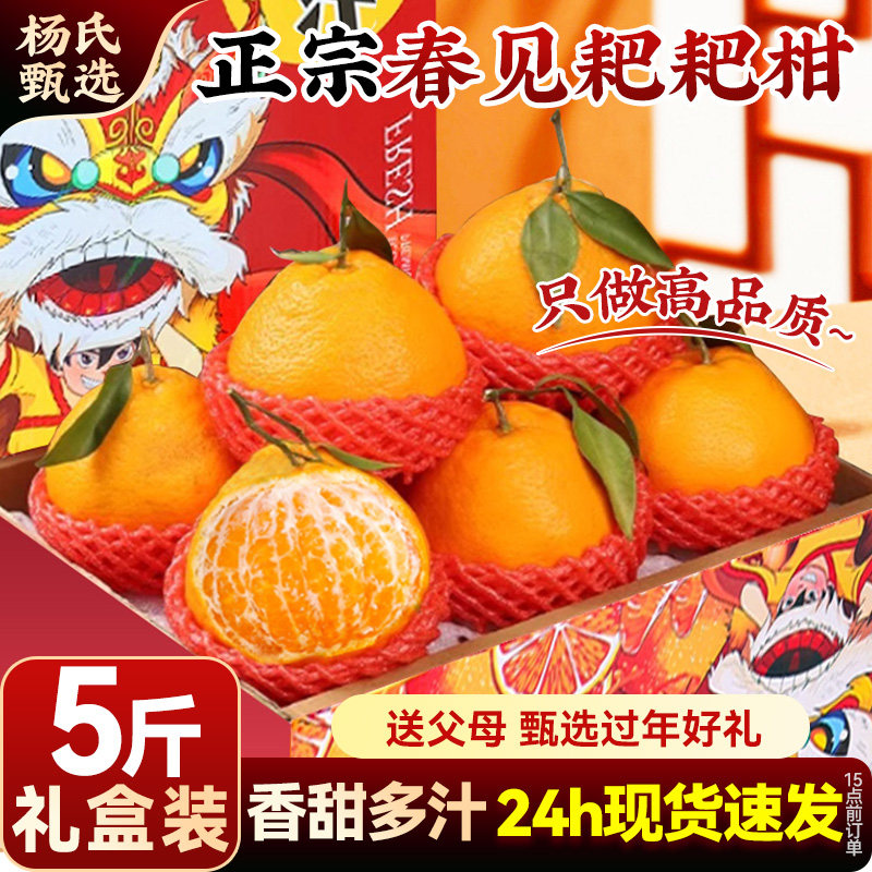 【赠父母】顺丰礼盒春见耙耙柑正宗四川5斤新鲜水果当季橘子整箱,水产肉类/新鲜蔬果/熟食,桔子,淘宝优惠券,粉丝福利购,淘宝优惠卷