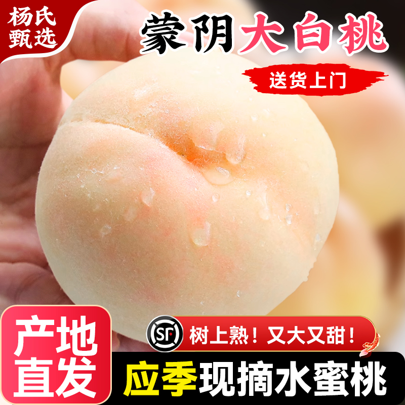 正宗山東蒙陰大白桃子水蜜桃新鮮水果應(yīng)當(dāng)季時令現(xiàn)摘毛桃順豐整箱
