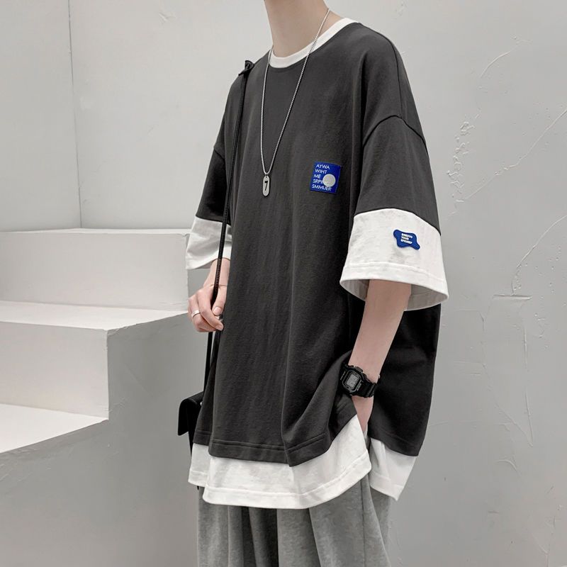 港风短袖男夏季潮牌原宿半