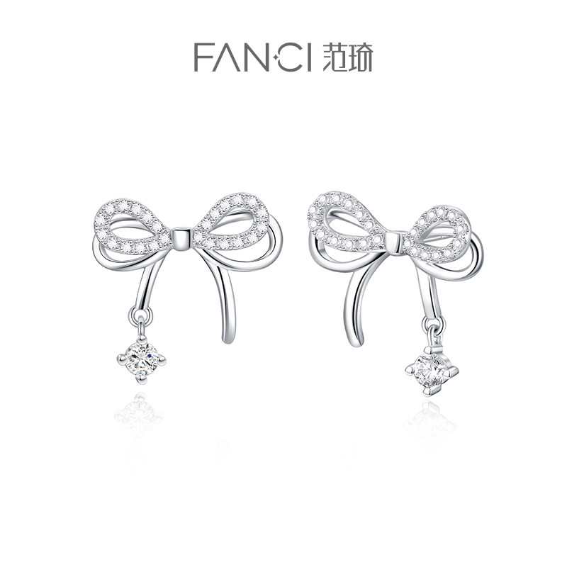 [爱你方可歆同款]Fanci范琦【灵动结系列】蝶梦耳钉女蝴蝶结耳