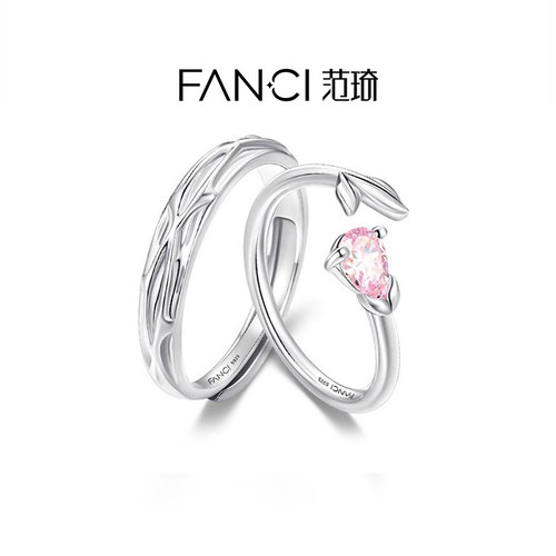 Fanci范琦情侣银戒指小众对戒