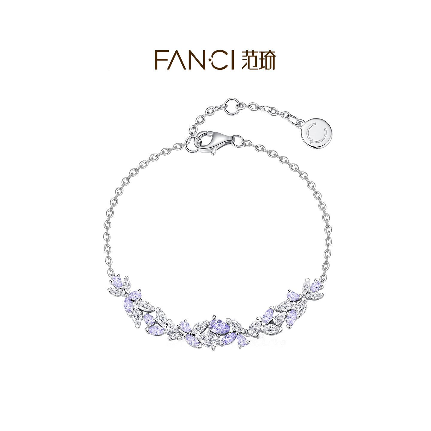 Fanci范琦紫藤花微笑女款手链925银原创设计送女友闺蜜生日礼物 - 实物图