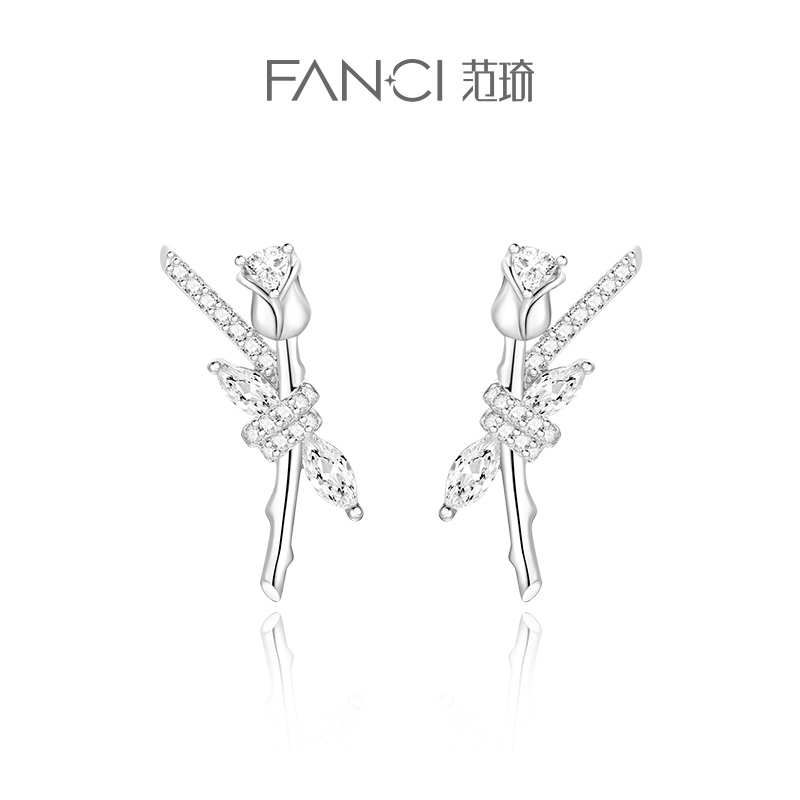 范琦玫瑰恋人项链纯银原创设计