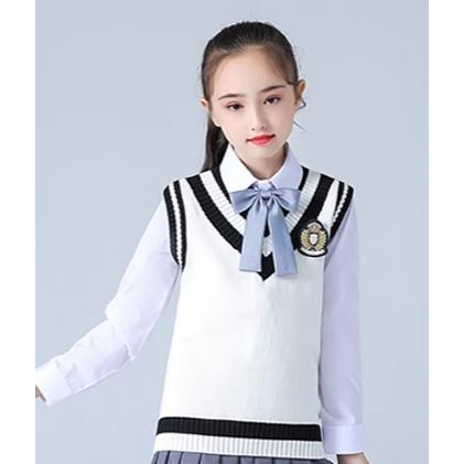 红歌朗诵合唱演出服高中学生学院风运动会秋季毛衣套装马甲背心