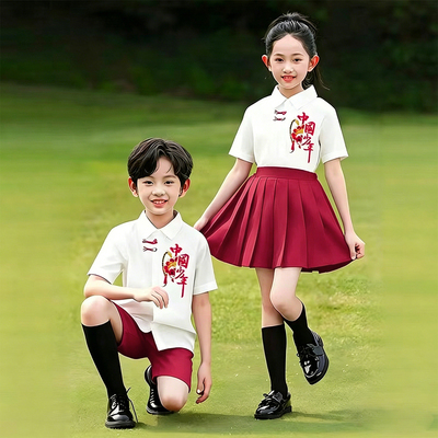 六一儿童合唱演出服幼儿园毕业照班服新中式国风小学生朗诵表演服