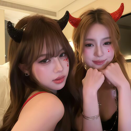 双生小恶魔满钻恶魔角cos服头饰