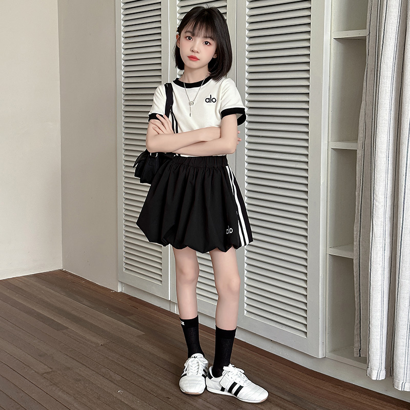 女童半裙夏套装潮款儿童高级感服饰潮酷服装舒适简约超好看流行