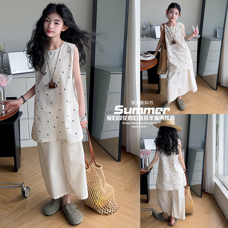 女童韩版套装夏新少女春夏时尚高级感服装穿搭半裙甜美夏季潮服