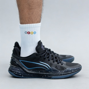 LiNing李宁 利刃4 V2 白珍珠黑曜石减震防滑低帮篮球鞋ABAU037-8