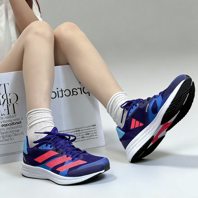 Adidas阿迪达斯 Adizero RC 4 舒适 耐磨 白黑 低帮 跑步鞋 男款