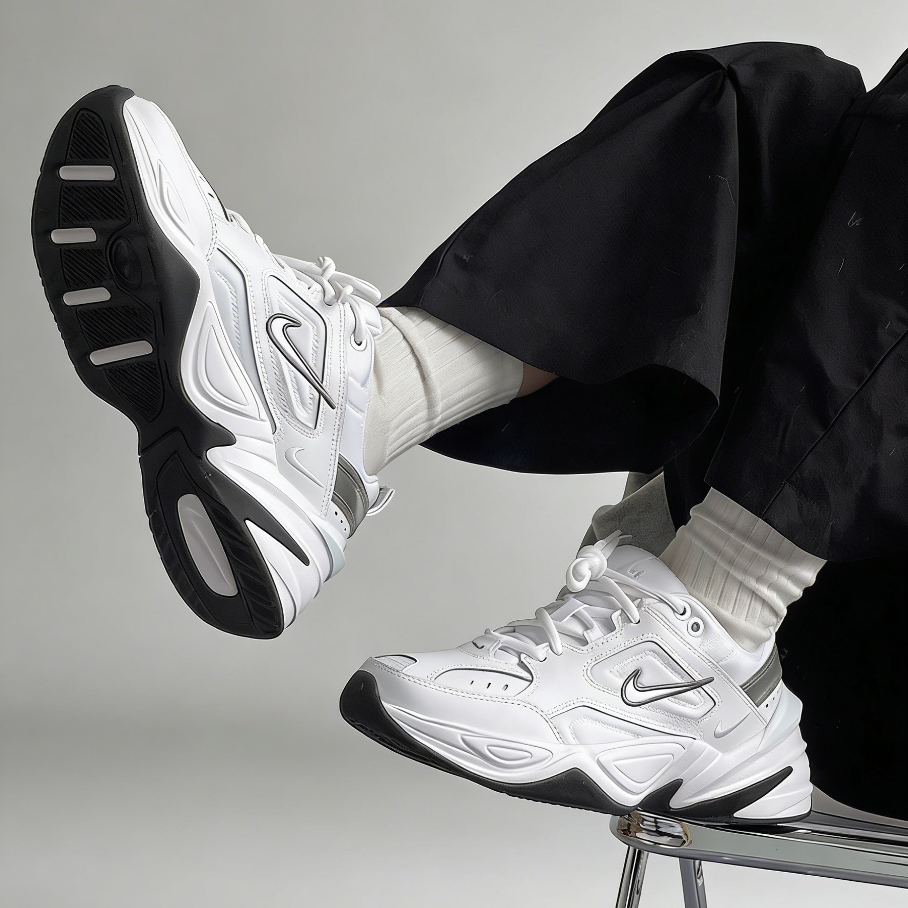 Nike M2K Tekno 女款白色舒适厚底复古休闲低帮老爹鞋 AO3108-100