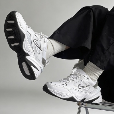 Nike M2K Tekno 女款白色舒适厚底复古休闲低帮老爹鞋 AO3108-100