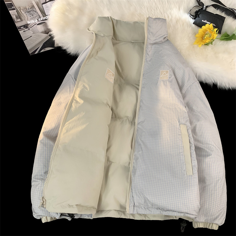 1005-2-LMF115-P128冬季港风男士宽松双面穿加厚立领棉服棉衣,男装棉衣,星座1005-2