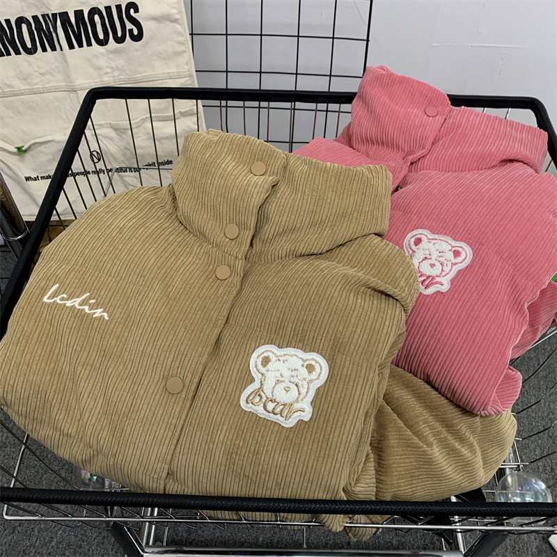 1005-2-LMF100-P128冬季港风男士加厚灯芯绒立领棉衣情侣棉服上衣,男装棉衣,星座1005-2
