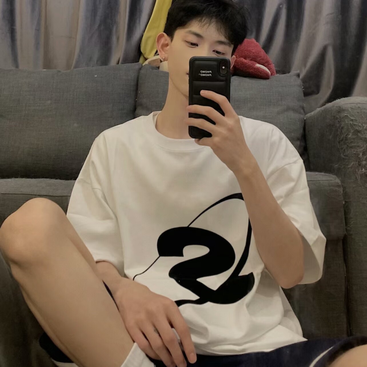 1005-2-T7002-P35有图片保护夏季港风男士宽松圆领T恤上衣短袖,男装T恤,星座1005-2