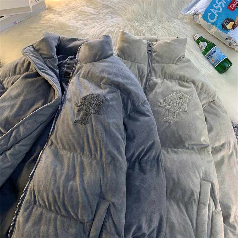 1005-2-LMF005-P128冬季港风男士麂皮绒加厚立领情侣棉衣棉服,男装棉衣,星座1005-2