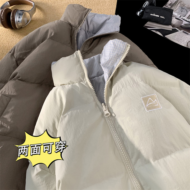 1005-2-LMF115-P128冬季港风男士宽松双面穿加厚立领棉服棉衣,男装棉衣,星座1005-2