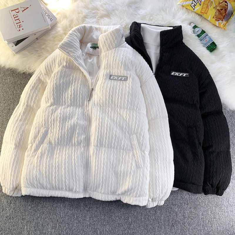 1005-2-LMF014-P128冬季港风加厚立领情侣宽松百搭棉服，男装棉衣，星座1005-2