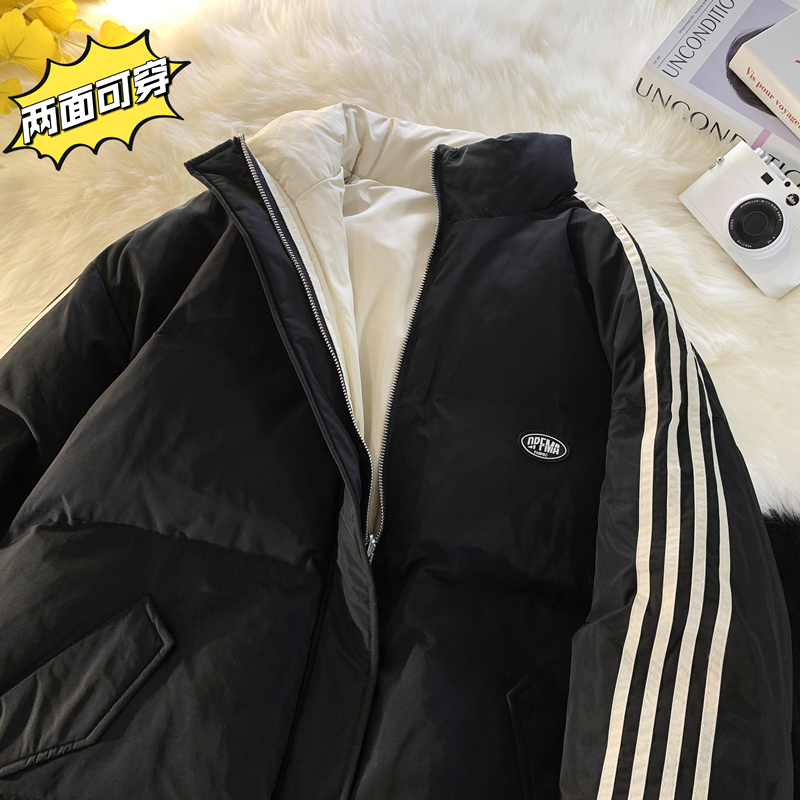 1005-2-LMF020-P135冬季双面穿立领男女情侣宽松棉服加厚棉衣，男装棉衣，星座1005-2