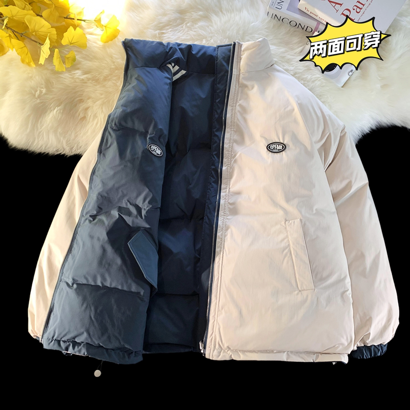 1005-2-LMF020-P135冬季双面穿立领男女情侣宽松棉服加厚棉衣,男装棉衣,星座1005-2