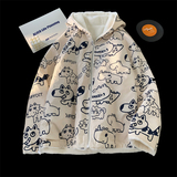 1005-2-LMF102-P135冬季港风男士两面穿连帽棉服情侣毛绒绒外套，男装棉衣，星座1005-2