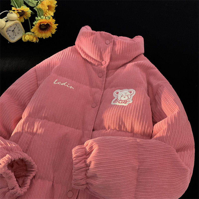 1005-2-LMF100-P128冬季港风男士加厚灯芯绒立领棉衣情侣棉服上衣,男装棉衣,星座1005-2