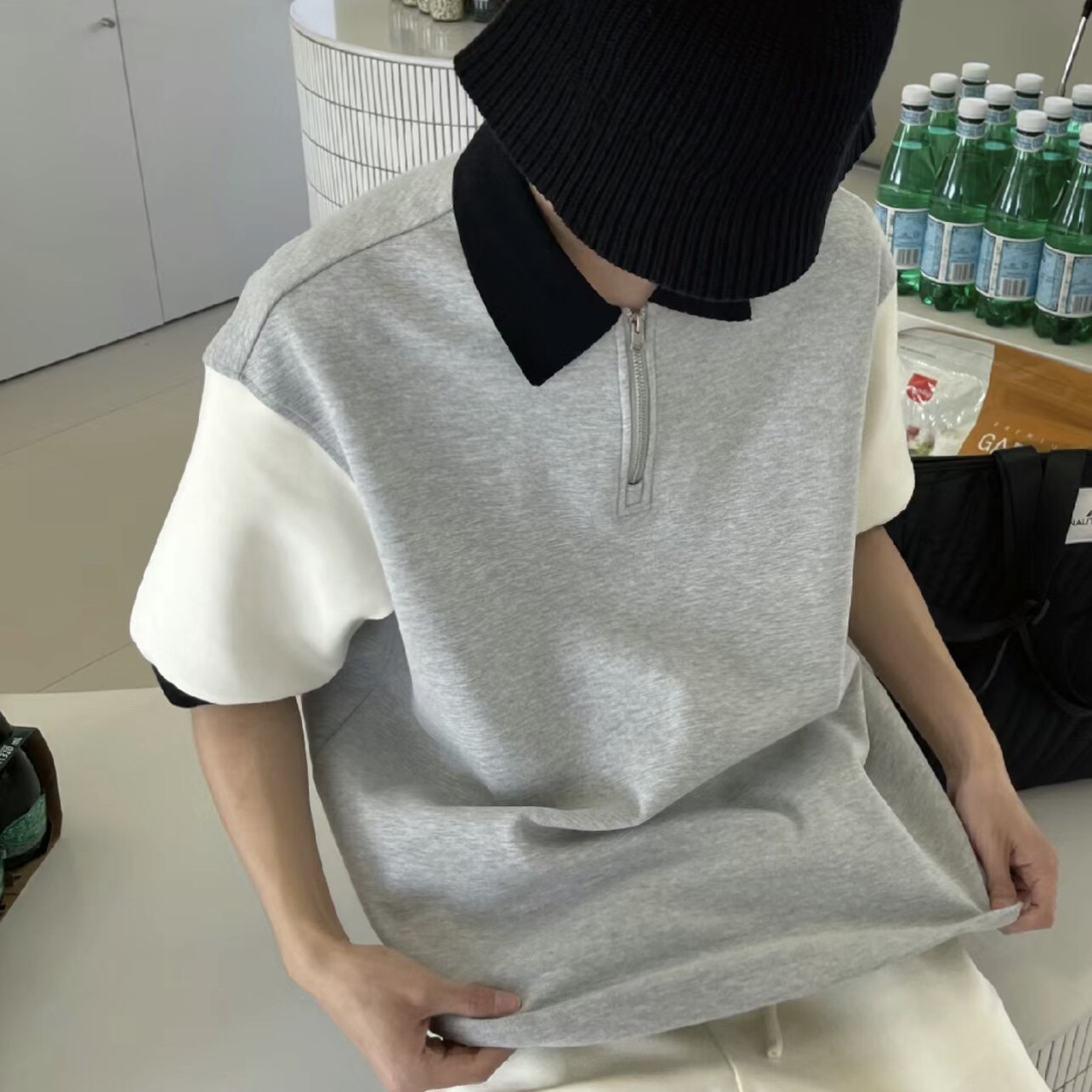 1005-2-T7006-P48有原图保护夏季港风男士宽松POLO短袖T恤上衣,男装Polo衫,星座1005-2