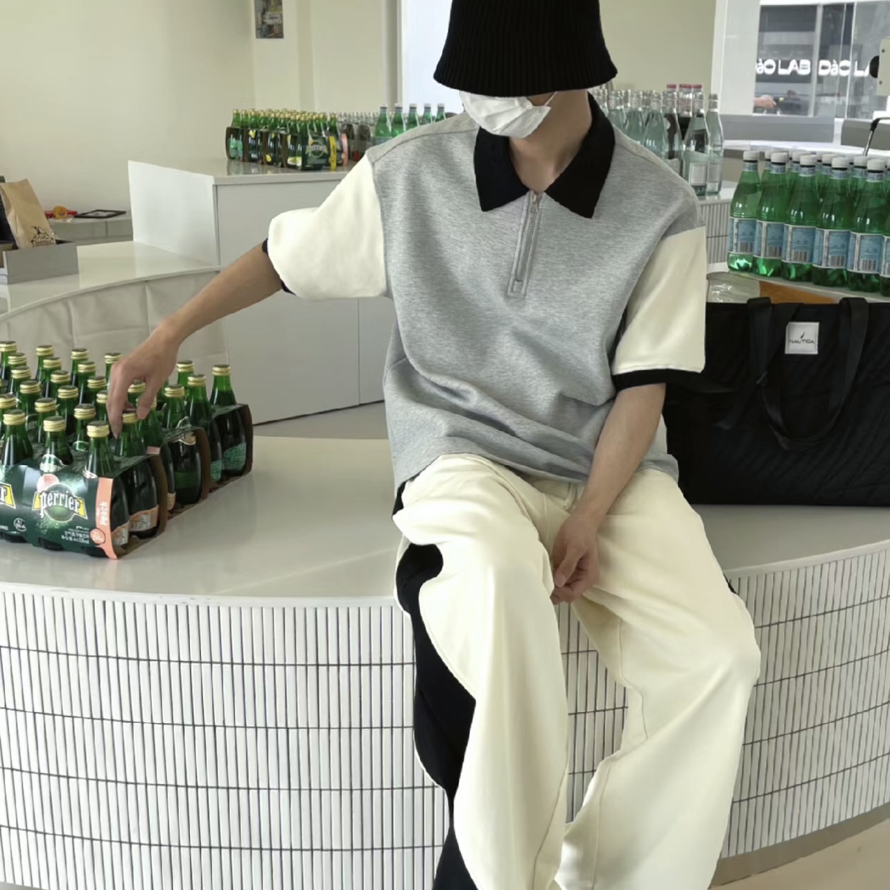 1005-2-T7006-P48有原图保护夏季港风男士宽松POLO短袖T恤上衣，男装Polo衫，星座1005-2