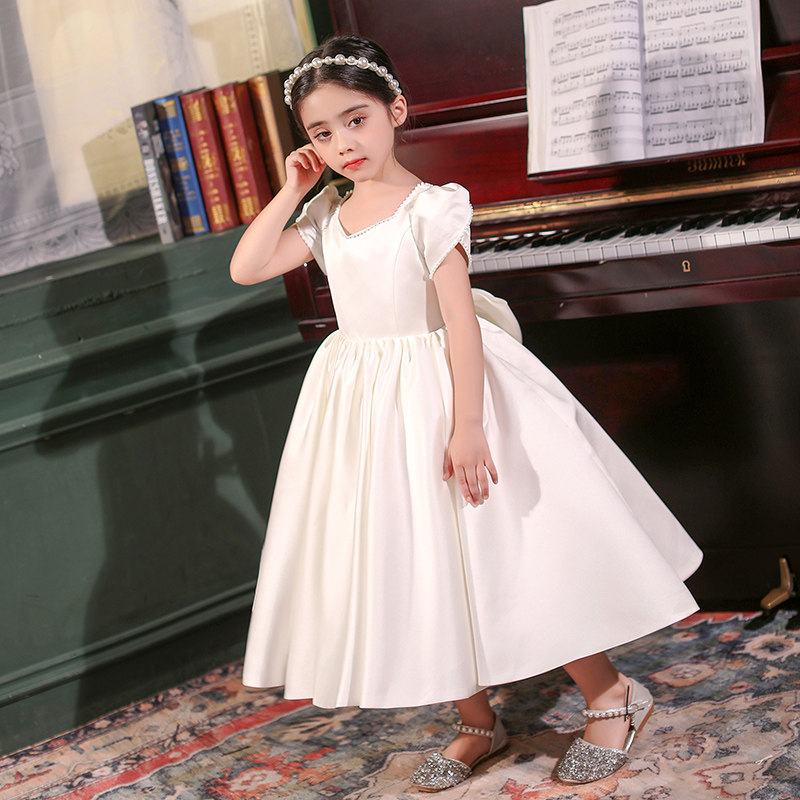 花童婚礼小女孩礼服高定钢琴演奏礼服女童生日派对晚礼裙高端2021