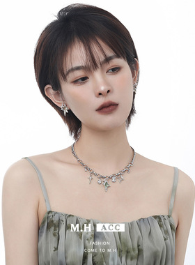 四芒星渐变项链不掉色锁骨链