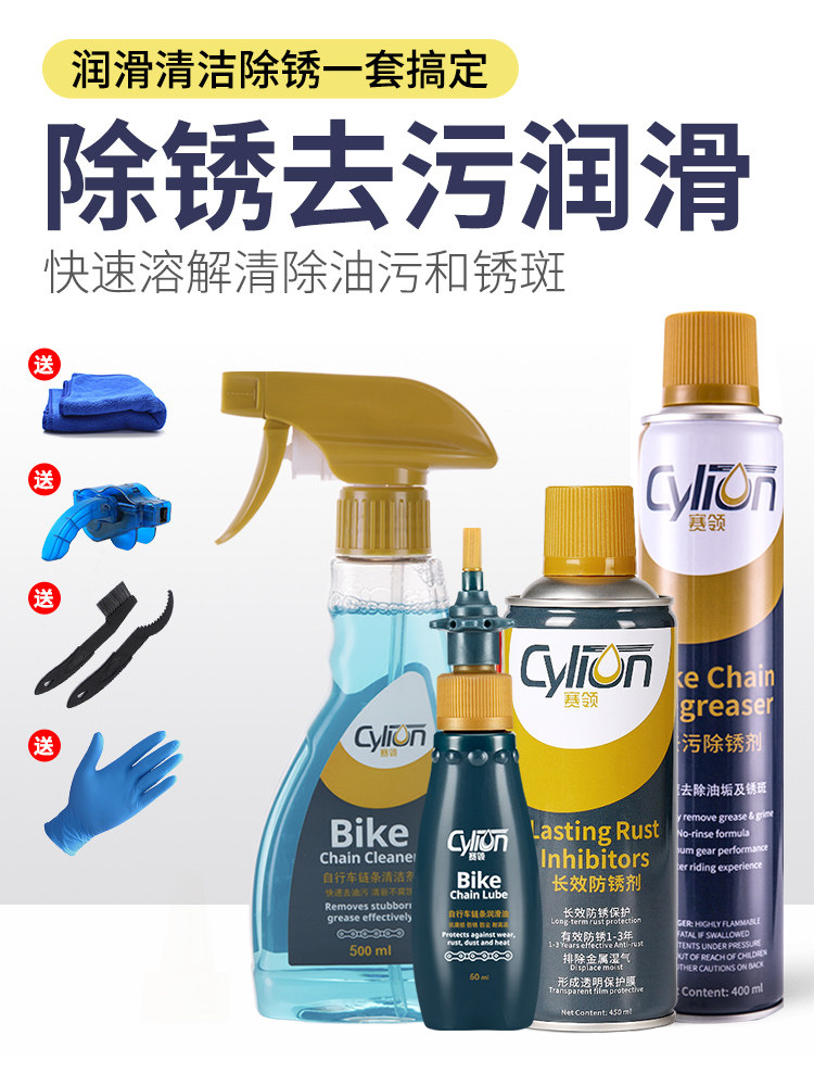 赛领自行车链条清洗剂润滑油除锈剂养护油山地公路车保养清洁套装