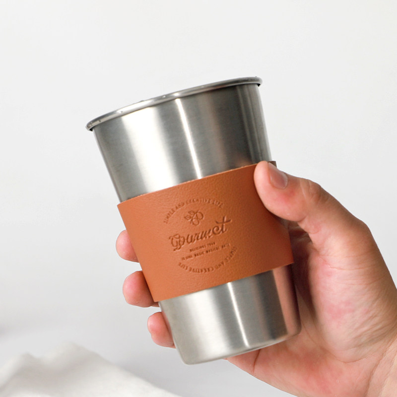 ins风皮革杯套杯子水杯防烫隔热保护套皮制锥形杯套子