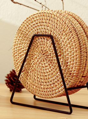 藤编隔热垫家用创意编织杯垫碗垫防烫盘垫桌垫锅垫餐桌垫餐垫垫子