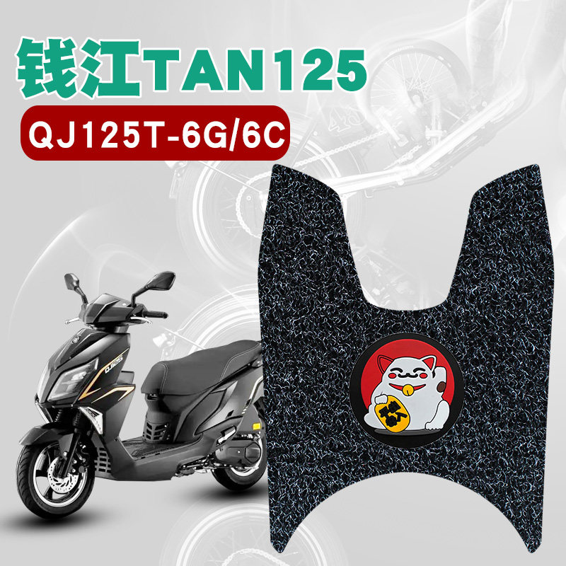 适用钱江QJ125T-6G/6C钱江摩托车踏板防水脚垫钱江TAN125丝圈脚垫