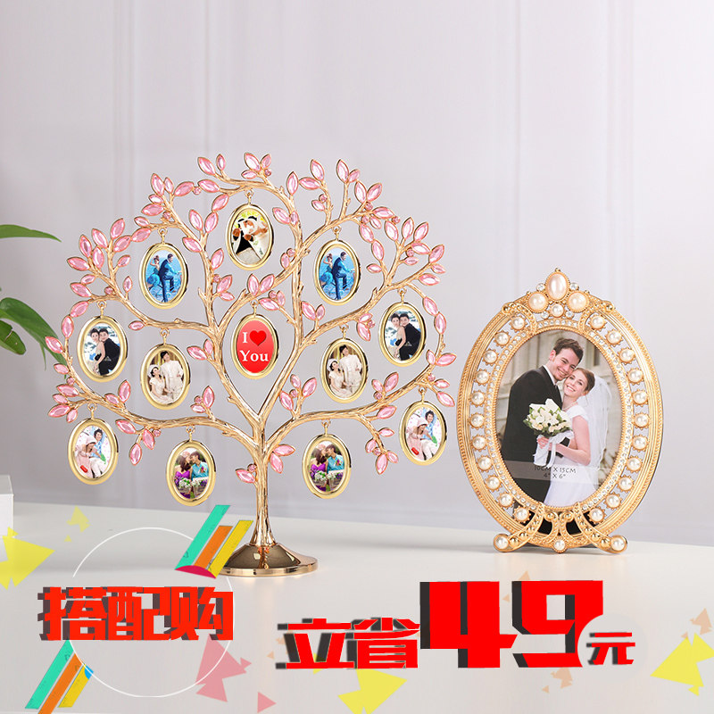 朗树爱情树家庭树相框摆台送念蜜朋友新人日婆结婚w生老纪闺礼物
