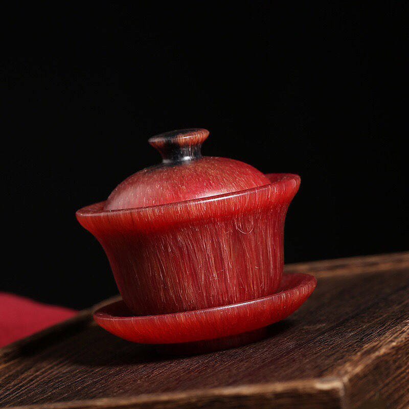 保真披毛犀盖碗茶杯酒杯水杯红料稀品摆件限量抢购,家居饰品,装饰摆件,淘宝优惠券,粉丝福利购,淘宝优惠卷