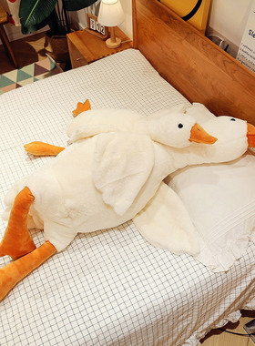 大白鹅趴睡枕毛绒玩具大鹅公仔排气枕娃娃抱枕玩偶礼物