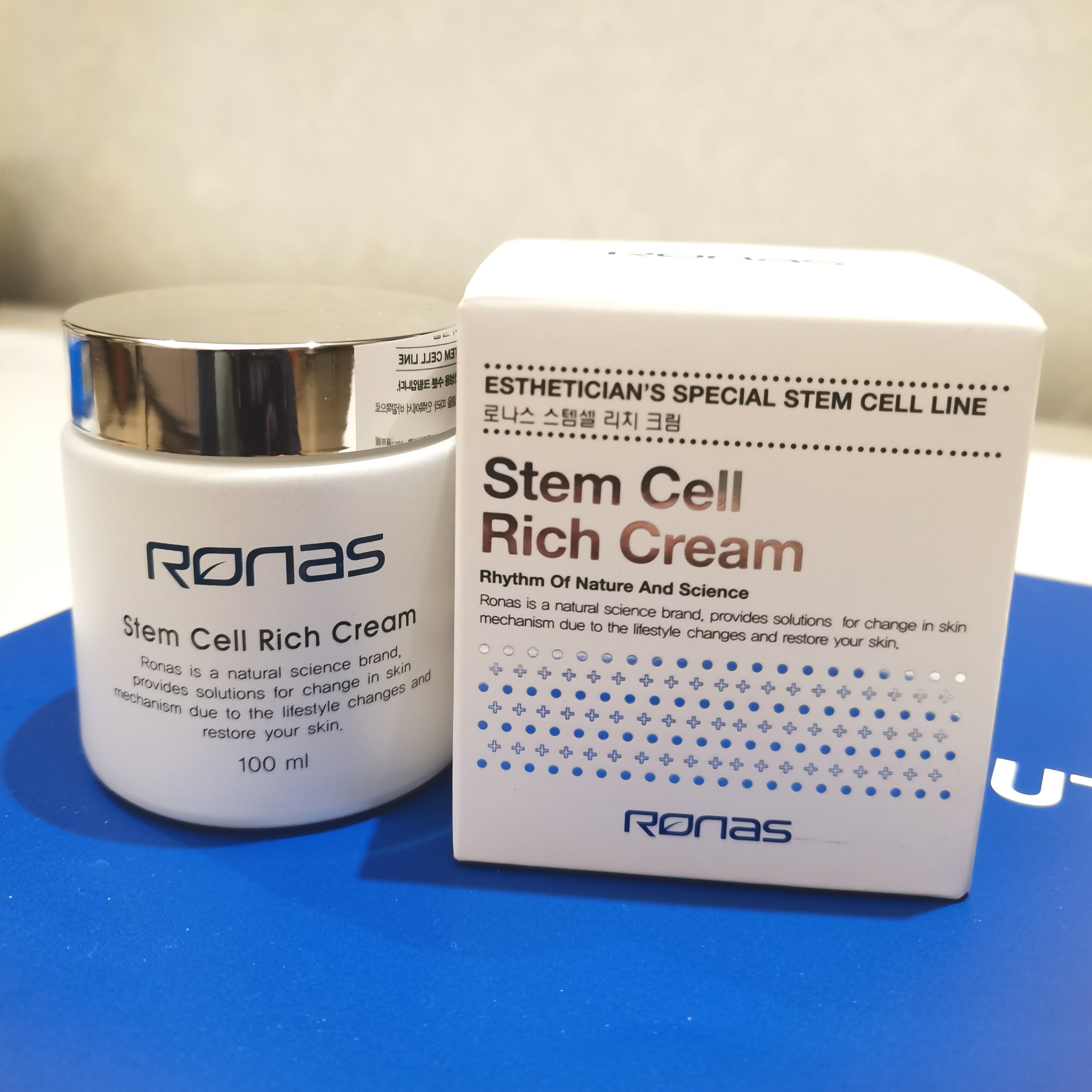 韩国Ronas柔娜丝干细胞营养面霜Rich Cream 100g院线修复保湿紧致