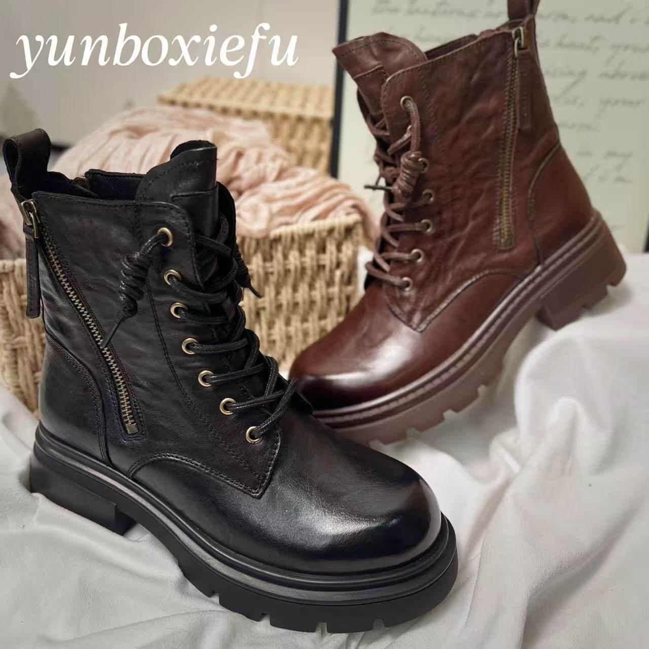 马丁靴2025秋冬新款女鞋复古英伦风短靴中筒单靴子32165,女鞋,马丁靴,淘宝优惠券,粉丝福利购,淘宝优惠卷