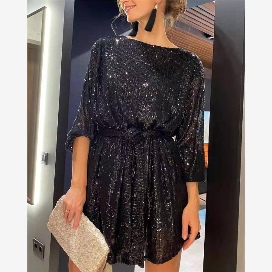 Women sexy party evening dress 节日聚会亮晶晶连衣裙小礼服裙