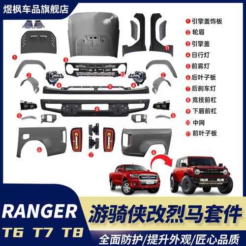 ranger改装烈马宽体套件前脸包围
