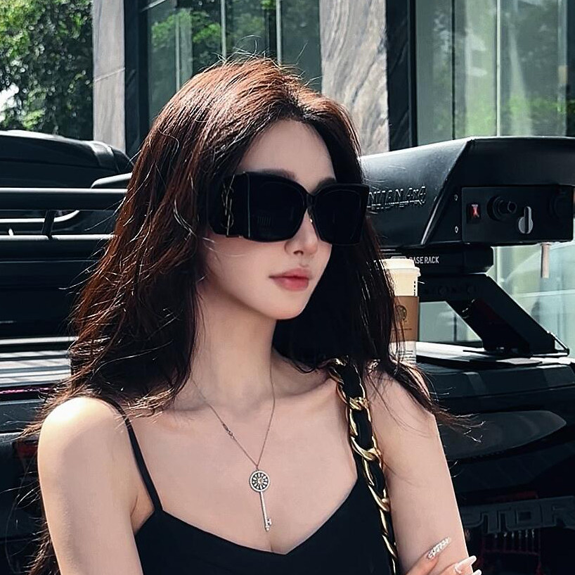 欧美风法式猫眼杨树林墨镜女潮方圆脸显瘦高级感太阳镜金属配饰男