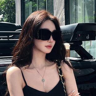 欧美风法式猫眼杨树林墨镜女潮方圆脸显瘦高级感太阳镜金属配饰男