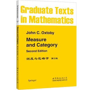 【出版社官方自营】GTM2 测度与范畴学(第2版) 英文版 Measure and Category 2nd ed. Springer 测度与纲