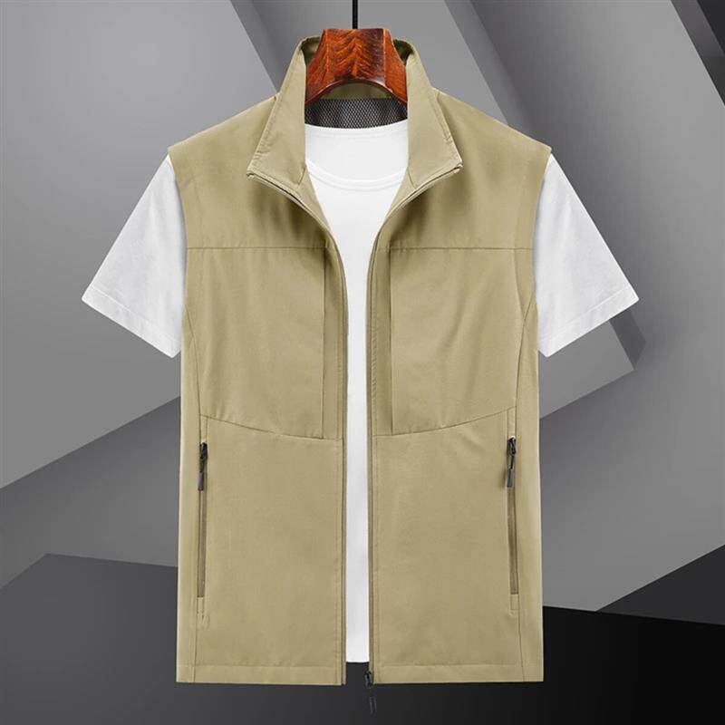 薄景轻奢服饰工装多口袋马甲男士春秋季背心夏天外穿潮流坎肩马夹